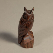 216 - SMALL HORNED OWL IRONWOOD FIGURE