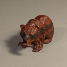 2721 - MEDIUM HAIRY GIRZZLY BEAR IRONWOOD FIGURE