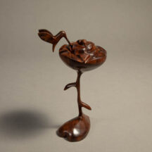 285 - ROSE AND HUMMINGBIRDS IRONWOOD FIGURE