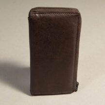 7682 - Checkbook Holder Zipper Wallet Brown