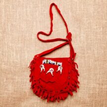 8091 - MEDIUM SUEDE LEATHER PURSE RED