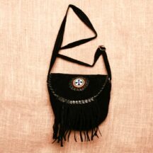 8103 - MEDIUM SUEDE LEATHER PURSE BLACK