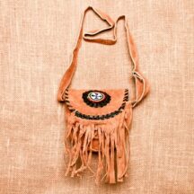 8104 - MEDIUM SUEDE LEATHER PURSE CAMEL