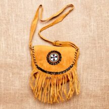 8100 - MEDIUM SUEDE LEATHER PURSE GOLD