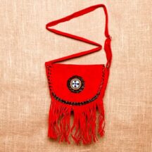 8101 - MEDIUM SUEDE LEATHER PURSE RED