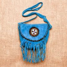 8109 - MEDIUM SUEDE LEATHER PURSE TURQUOISE