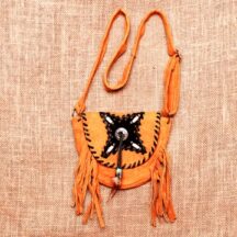 8210 - SMALL SUEDE LEATHER PURSE GOLD