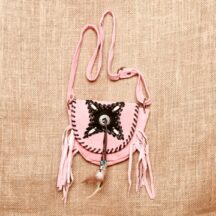 8215 - SMALL SUEDE LEATHER PURSE PINK