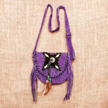 8217 - SMALL SUEDE LEATHER PURSE PURPLE