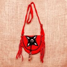 8211 - SMALL SUEDE LEATHER PURSE RED