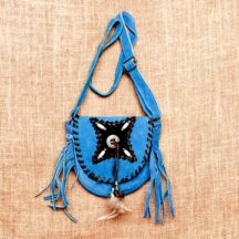 8219 - SMALL SUEDE LEATHER PURSE TURQUOISE