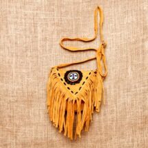 8220 - SMALL SUEDE LEATHER PURSE GOLD