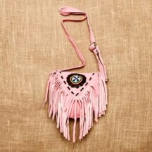 8225 - SMALL SUEDE LEATHER PURSE PINK