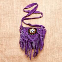 8227 - SMALL SUEDE LEATHER PURSE PURPLE