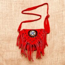 8221 - SMALL SUEDE LEATHER PURSE RED