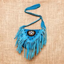 8229 - SMALL SUEDE LEATHER PURSE TURQUOISE