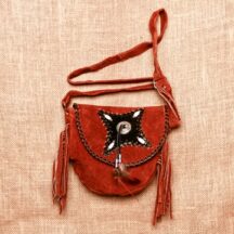 8238 - MEDIUM SUEDE LEATHER PURSE BROWN