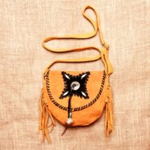 8230 - MEDIUM SUEDE LEATHER PURSE GOLD