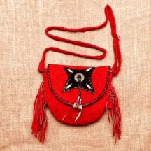8231 - MEDIUM SUEDE LEATHER PURSE RED