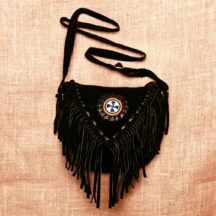 8243 - MEDIUM SUEDE LEATHER PURSE BLACK