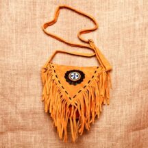 8240 - MEDIUM SUEDE LEATHER PURSE GOLD