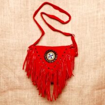 8241 - MEDIUM SUEDE LEATHER PURSE RED