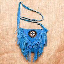 8249 - MEDIUM SUEDE LEATHER PURSE TURQUOISE
