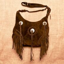 8492 - Western Fringe Leather Purse Chocolate