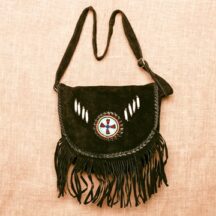 8583 - FRINGE LEATHER PURSE BLACK