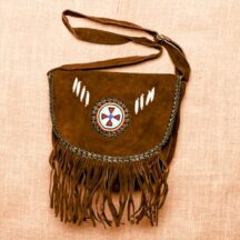 8582 - FRINGE LEATHER PURSE CHOCOLATE
