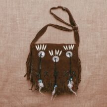 8602 - FRINGE LEATHER PURSE CHOCOLATE