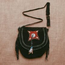 8643 - DIAMOND LEATHER PURSE BLACK
