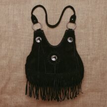 8703 - SUEDE LEATHER PURSE BLACK