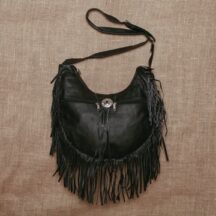 8723 - TANNED LEATHER PURSE BLACK