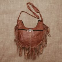 8728 - TANNED LEATHER PURSE BROWN