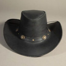 8880 - WIDE BRIM LEATHER HAT BLACK