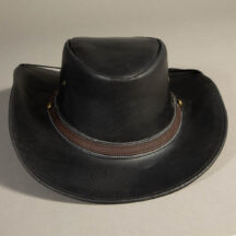 8910 - SMOOTH BAND LEATHER HAT BLACK