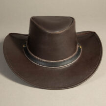 8911 - SMOOTH BAND LEATHER HAT BROWN