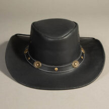 8920 - CONCHO BAND LEATHER HAT BLACK