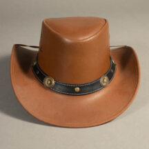 8922 - CONCHO BAND LEATHER HAT CAMEL