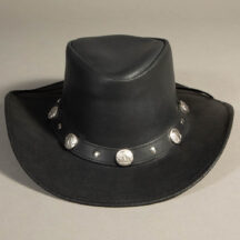 8940 - BUFFALO NICKEL LEATHER HAT BLACK