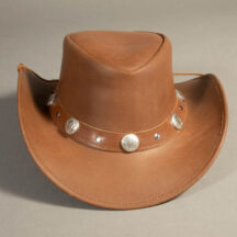 8942 - BUFFALO NICKEL LEATHER HAT CAMEL