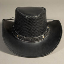 8960 - PERFORATED CROWN LEATHER HAT BLACK