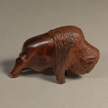 267 - MEDIUM CHARGING BUFFALO IRONWOOD FIGURE