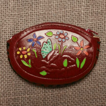 772 - Painted Leather Coin Purse Large