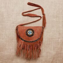 8108 - MEDIUM SUEDE LEATHER PURSE BROWN