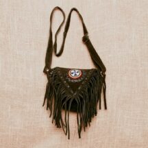 8223 - SMALL SUEDE LEATHER PURSE BLACK