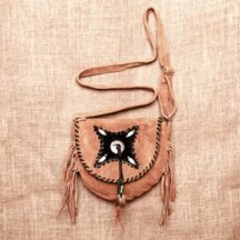 8234 - MEDIUM SUEDE LEATHER PURSE CAMELl