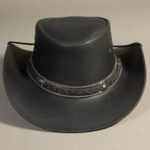 8990 - BRAIDED BAND LEATHER HAT BLACK