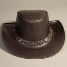 8991 - BRAIDED BAND LEATHER HAT BROWN
